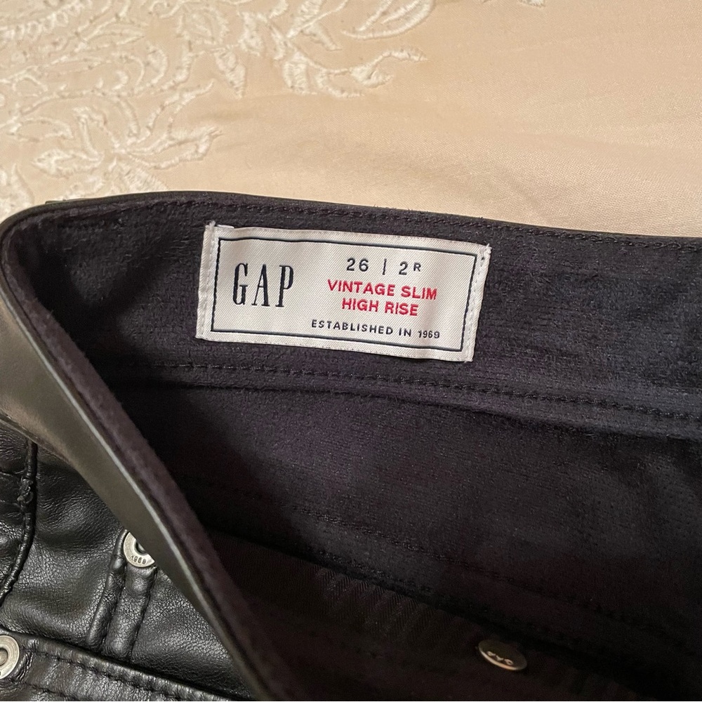 GAP LEATHER PANT VINTAGE SLIM HIGH RISE - Picture 2 of 3